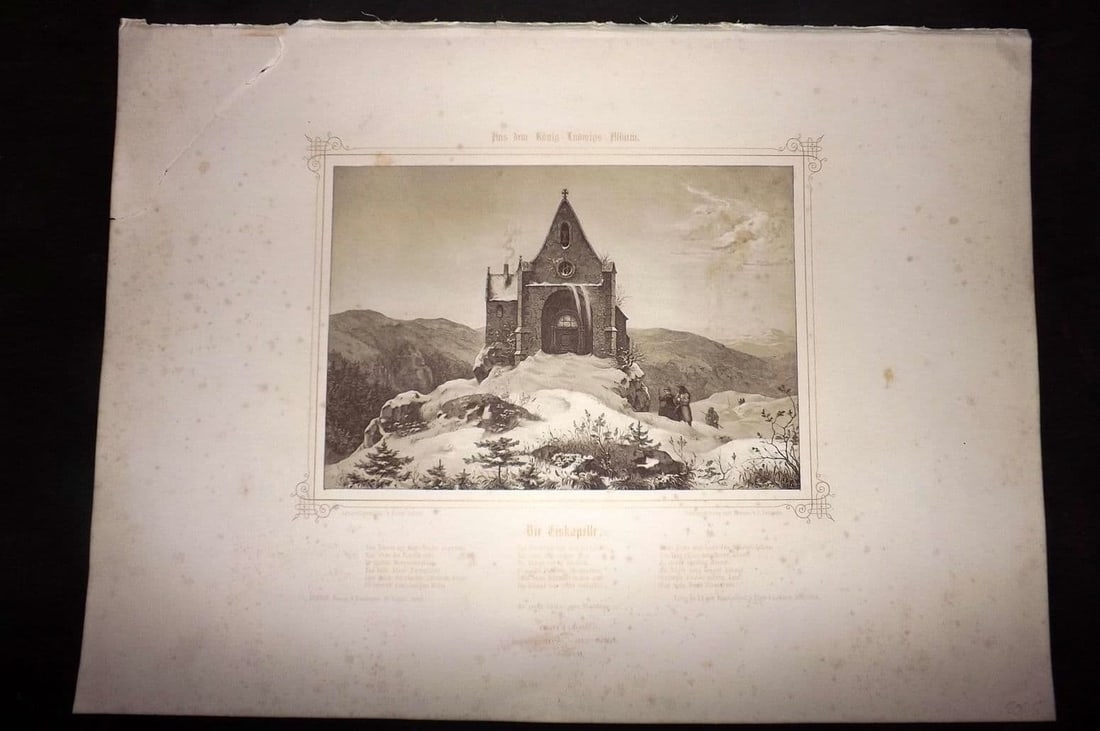 King Ludwig Album 1850's LG Folio Print. Ice Chapel, Watzmann, Germany Alps (1 of 1)
