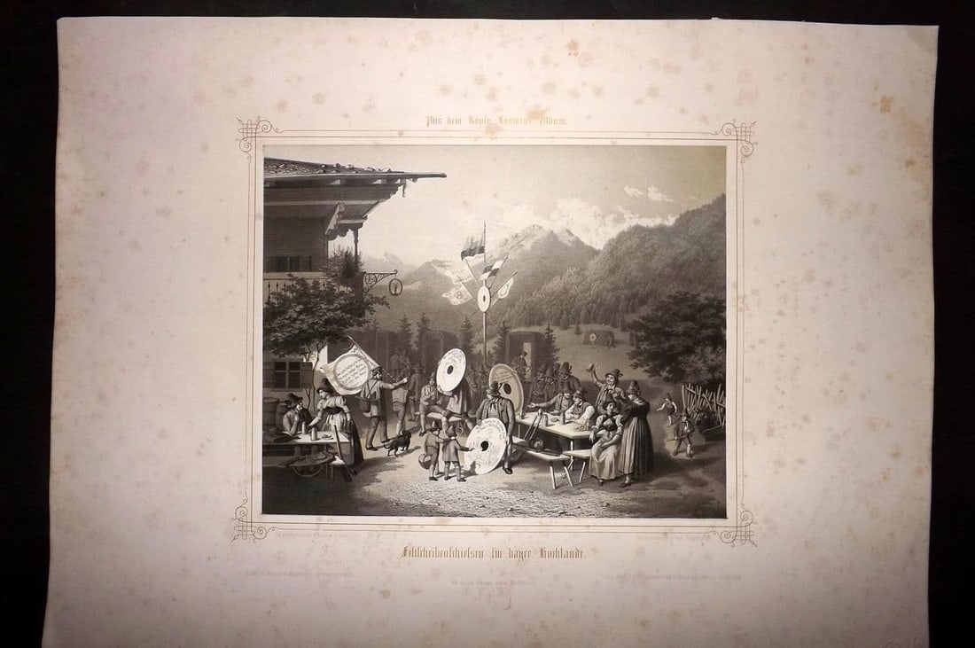 King Ludwig Album 1850's LG Print. Festival in the Bavarian Highlands, Germany (1 of 1)