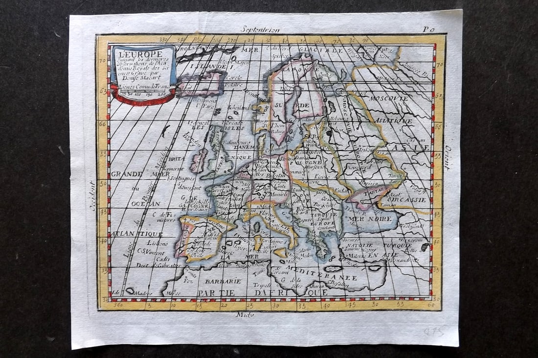 Buffier, Claude 1739 Hand Col Map. Europe (1 of 1)