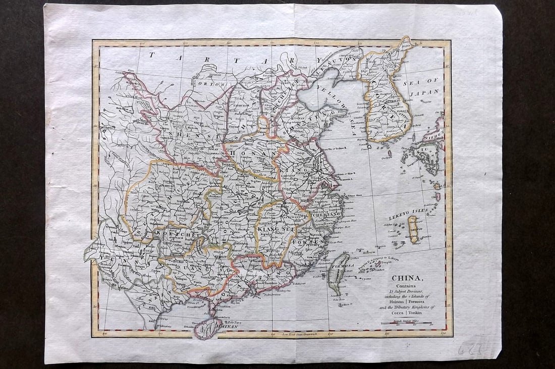 Cooke, George A. C1805 Hand Col Map. China (1 of 1)