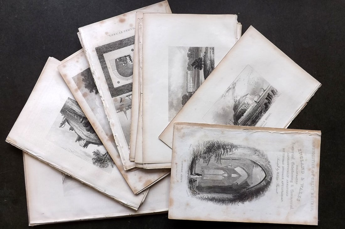 Dugdale, Thomas C1840 Lot of 38 Steel Engraved British Views: Steel Engravings Published C1835-60 London for "Curiosities of Great Britain. England & Wales Delineated..." by Thomas Dugdale. Paper Size: 8.5 x 5.5 inch (22 x 14cm) Occasional toning, good condition