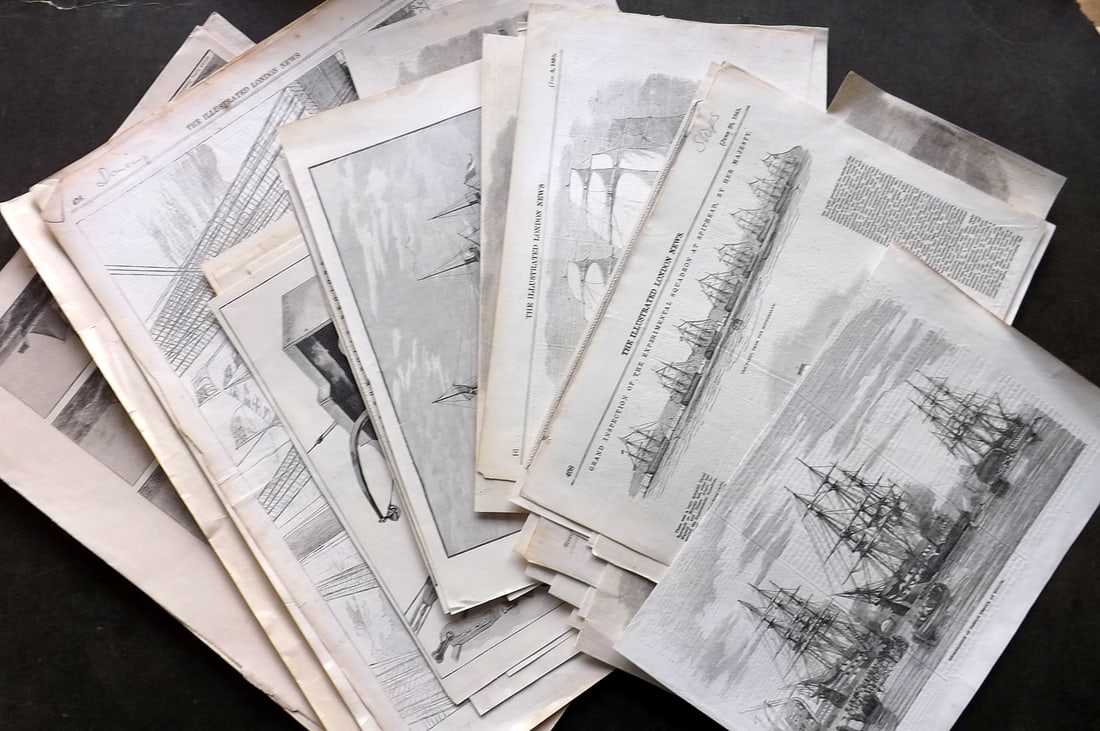 ILN 19th Cent. Lot of 50 Sheets. Ships, Naval, Maritime (1 of 8)