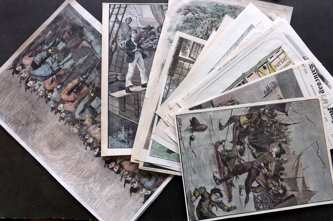 Classical, Genre, Views, Sports 19th Cent. Lot of 30 Hand Col Prints (1 of 5)