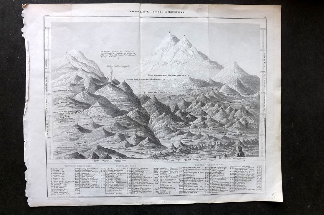 Goldsmith, Oliver 1859 Antique Mountain Chart (1 of 1)