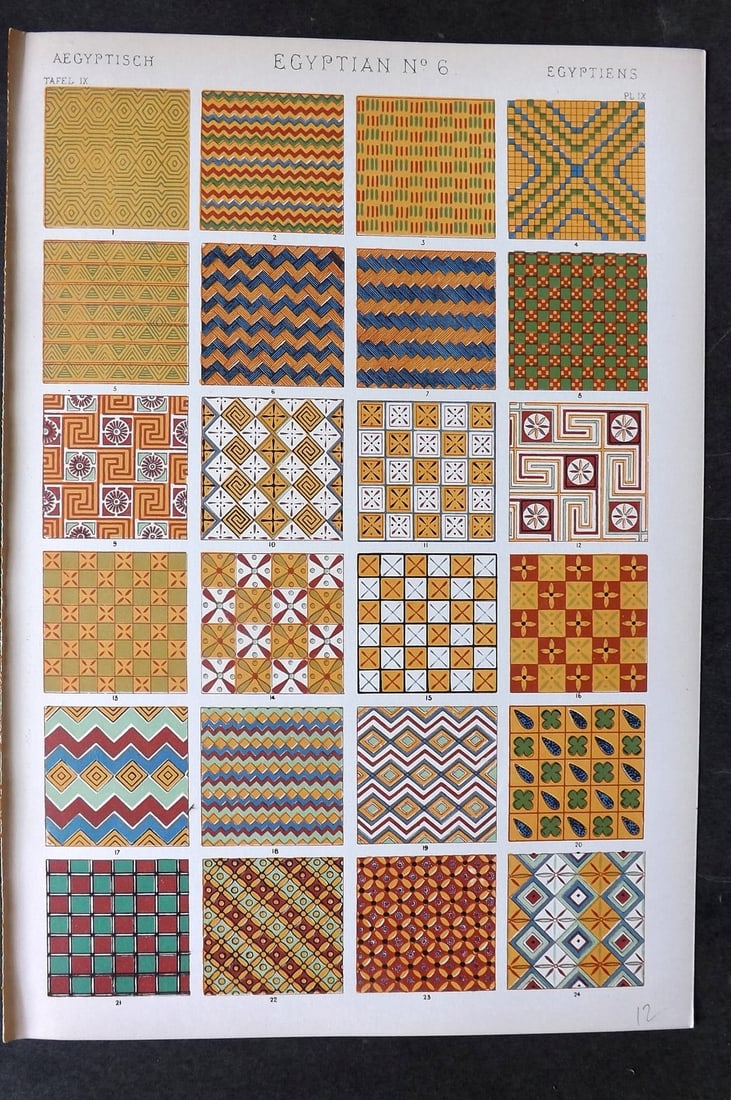 Jones, Owen 1910 Design Print. Egyptian No. 6 (1 of 1)