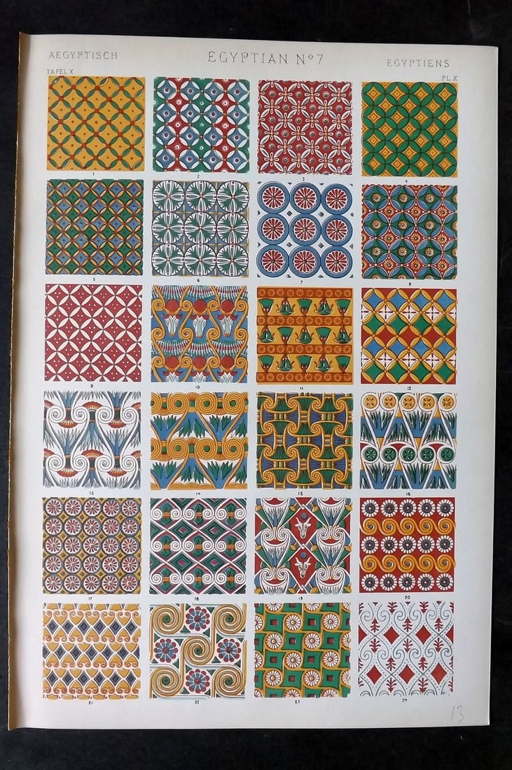 Jones, Owen 1910 Design Print. Egyptian No. 7 (1 of 1)