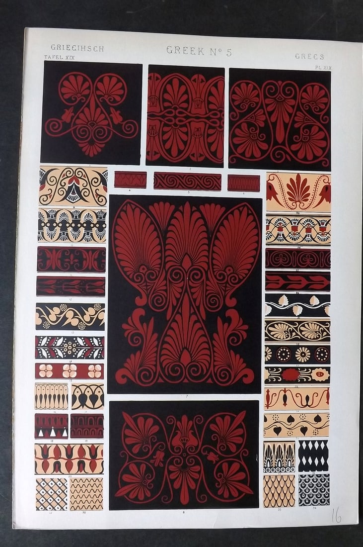 Jones, Owen 1910 Design Print. Greek No. 5 (1 of 1)
