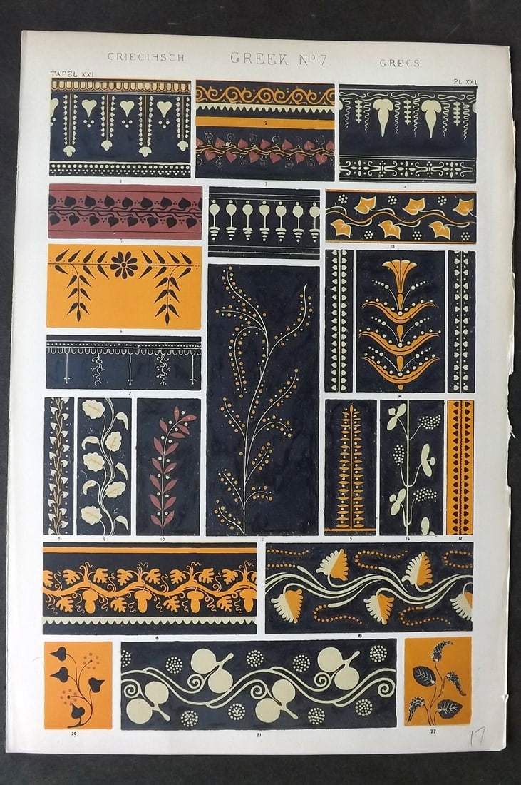 Jones, Owen 1910 Design Print. Greek No. 7 (1 of 1)