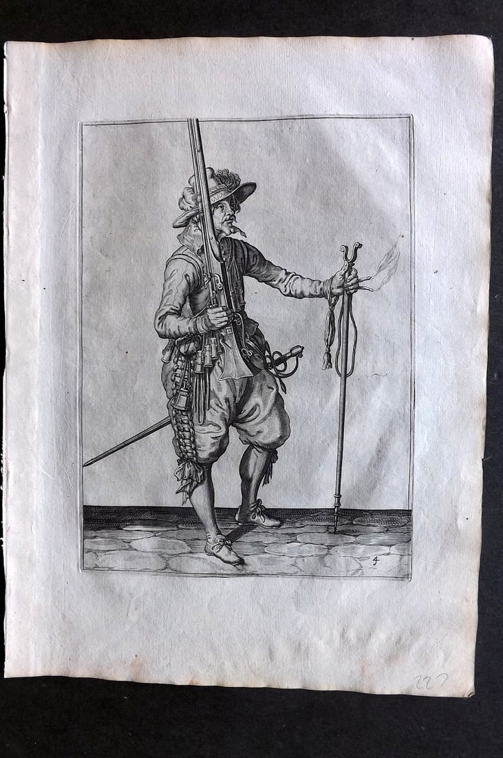 Gheyn, Jacob de 1608 Folio Military Print. Musketeer 04 (1 of 1)