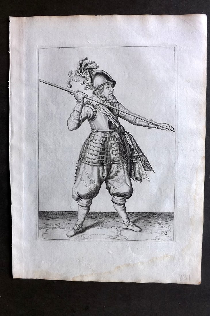Gheyn, Jacob de 1608 Folio Military Print. Pikeman 12* (1 of 1)