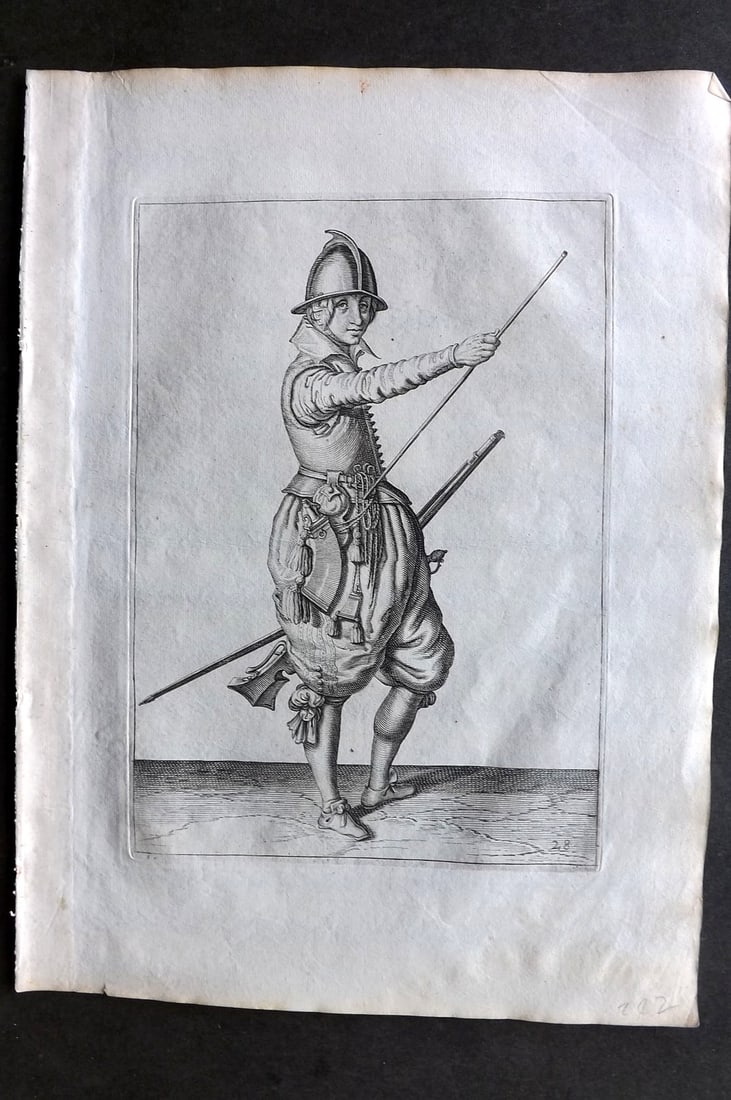 Gheyn, Jacob de 1608 Folio Military Print. Musketeer 28 (1 of 1)