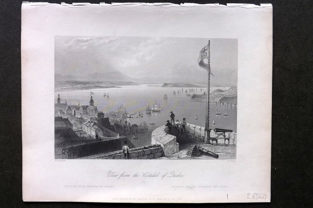 Bartlett Canada 1842 Print. View from the Citadel of Quebec (1 of 1)