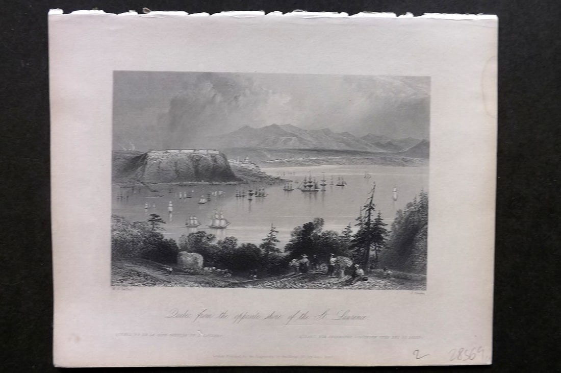 Bartlett Canada 1842 Print. Quebec from the opposite shore of the St. Lawrence (1 of 1)