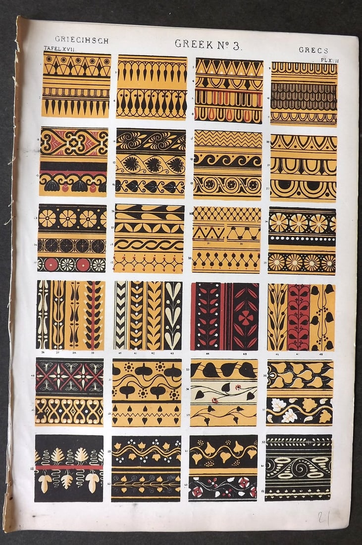 Jones, Owen 1868 Design Print. Greek No. 3 (1 of 1)