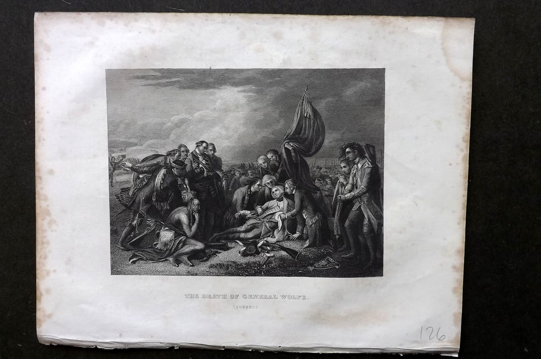 Barclay, James C1840 Print. Death of General Wolfe, Quebec Canada (1 of 1)