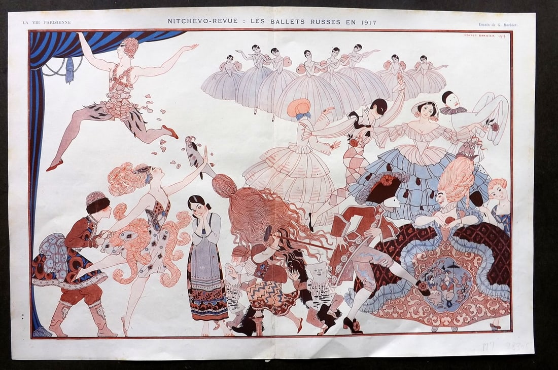La Vie Parisienne 1917 Deco. Nitchevo-Revue: Les Ballets Russes en 1917 Barbier (1 of 1)