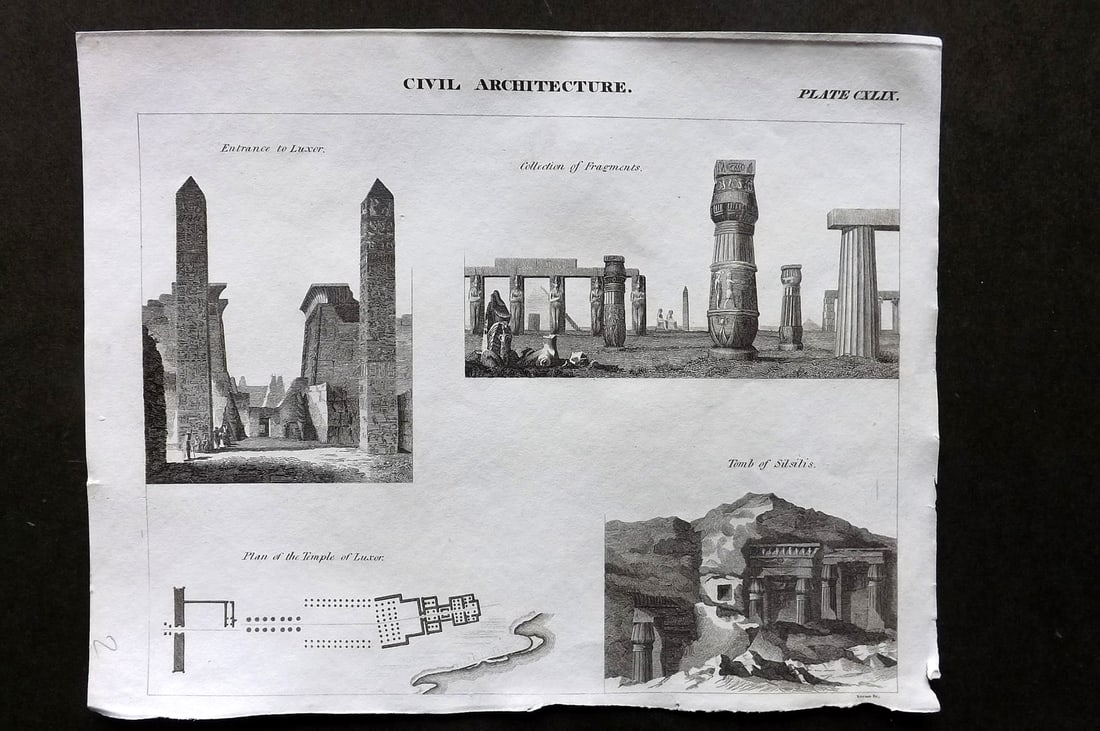 Brewster, David 1824 Architecture Print. Luxor & Silsilis, Egypt (1 of 1)