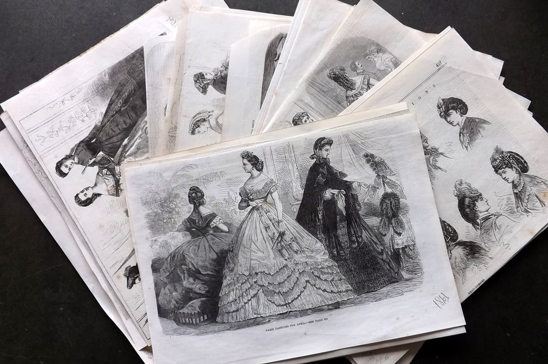 ILN 19th Cent. Lot of 50 Sheets. Fashion Prints (1 of 6)