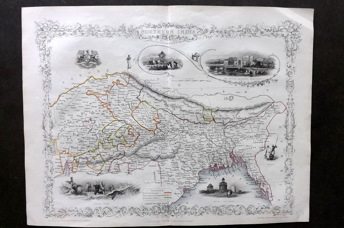 Tallis, John (Pub) 1852 Map. Northern India (1 of 1)