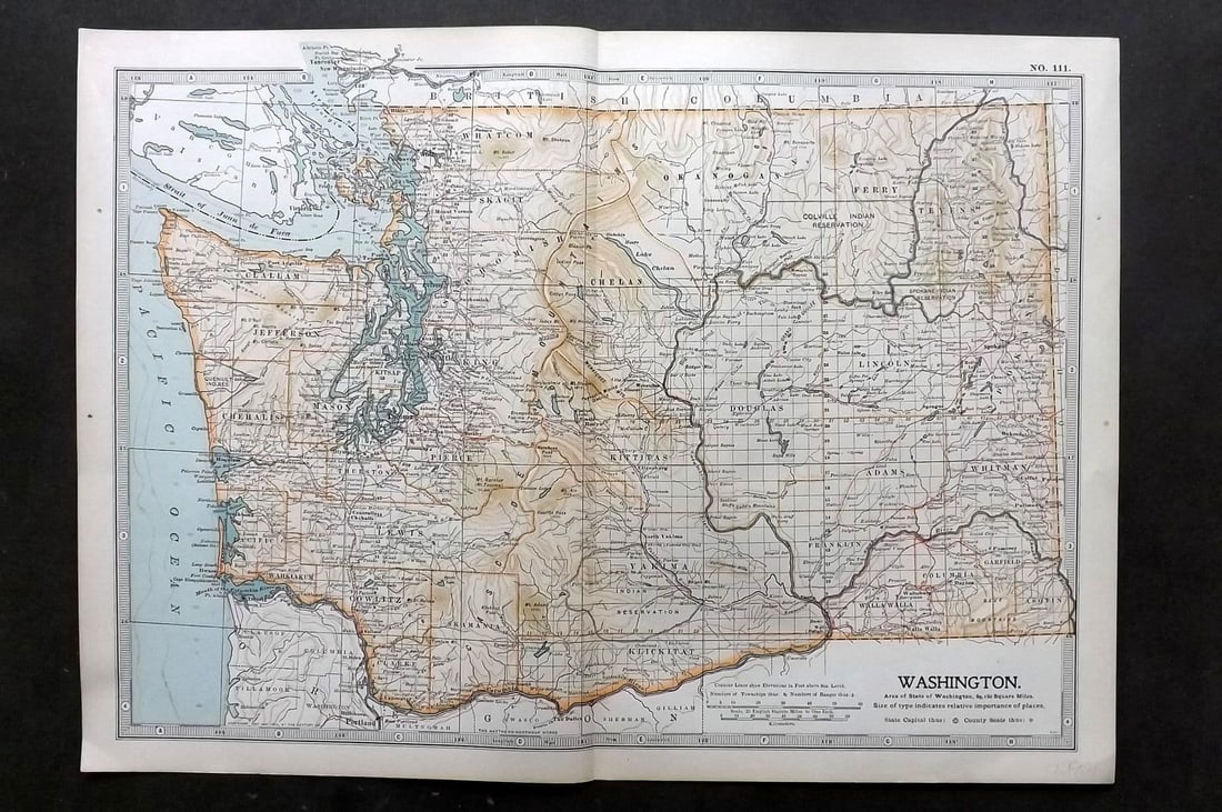 Black (Pub) 1903 Antique Map. Washington, USA (1 of 1)