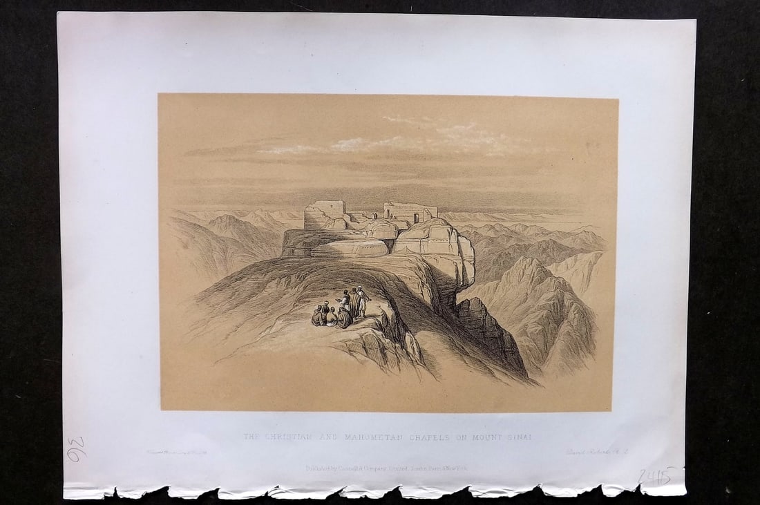 Roberts, David 1887 Holy Land Print. Christian and Mahometan Chapels on Mount Sinai (1 of 1)