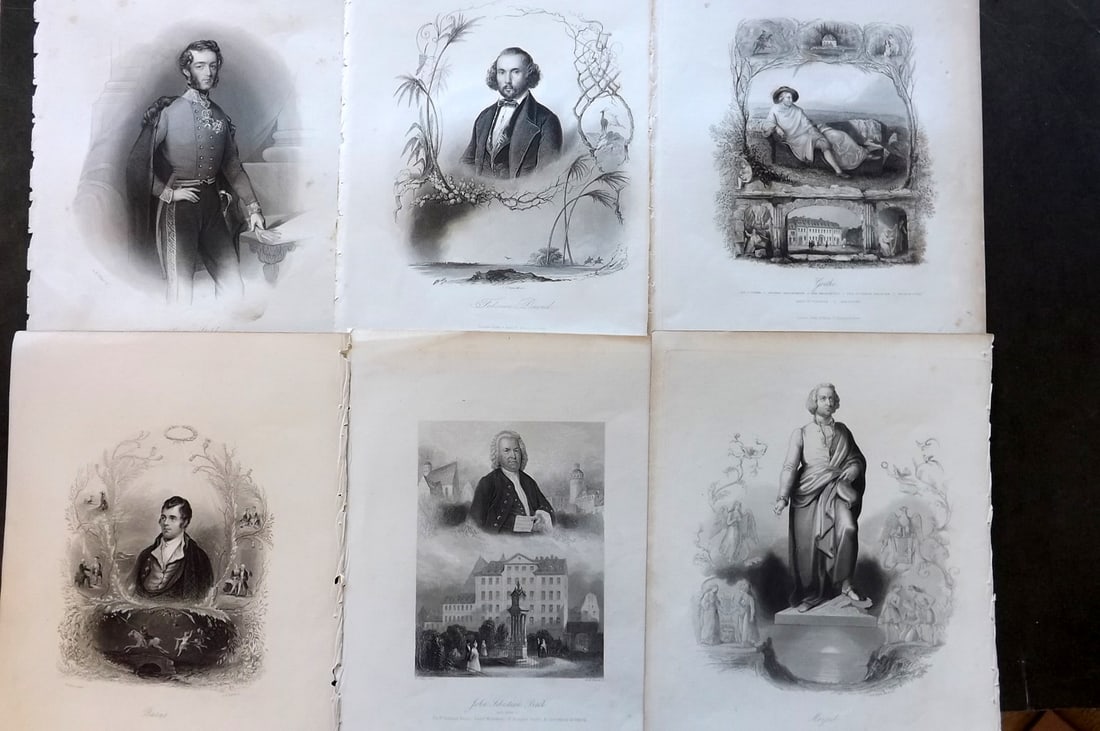 Payne 1847 Lot of 6 Antique Portrait Prints (1 of 1)