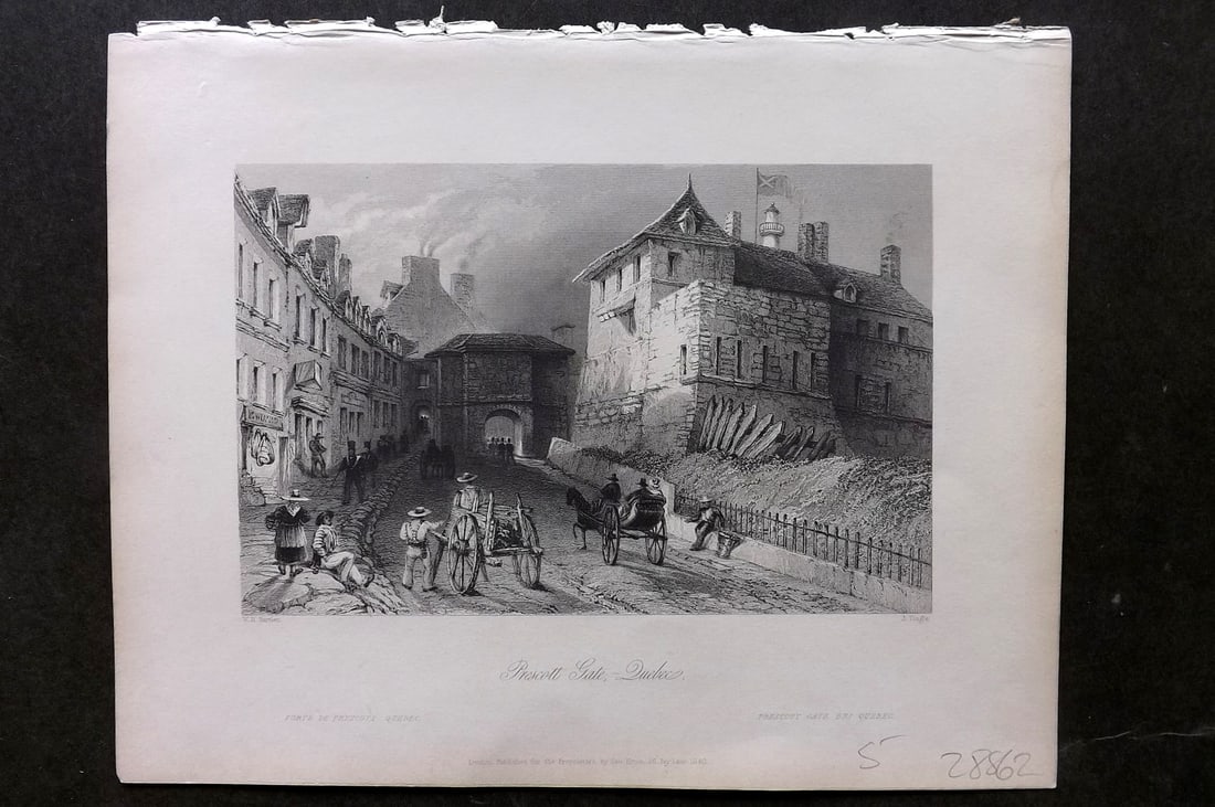 Bartlett Canada 1842 Print. Prescott Gate - Quebec. Canada (1 of 1)