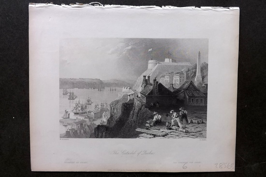 Bartlett Canada 1842 Print. Citadel of Quebec (1 of 1)