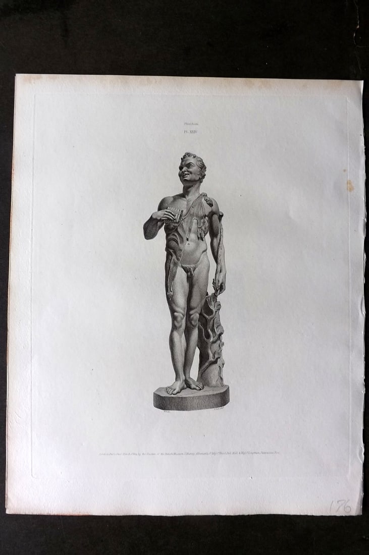 BM Marbles 1815 Folio Statue Sculpture Print. Statue of a Faun 24 (1 of 1)