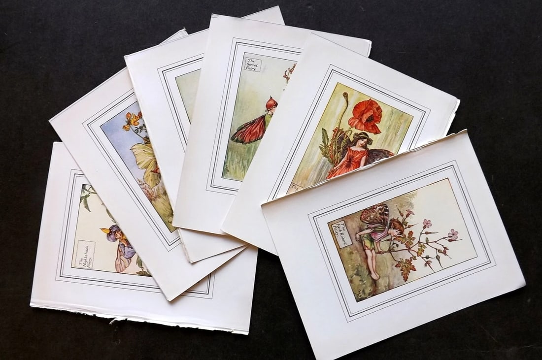 Barker, Cicely Mary C1940 Lot of 8 Flower-Fairy Prints. (1 of 3)
