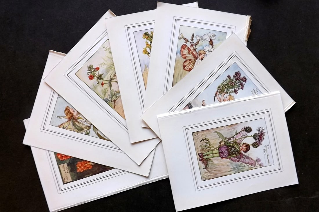 Barker, Cicely Mary C1940 Lot of 8 Flower-Fairy Prints. (1 of 3)