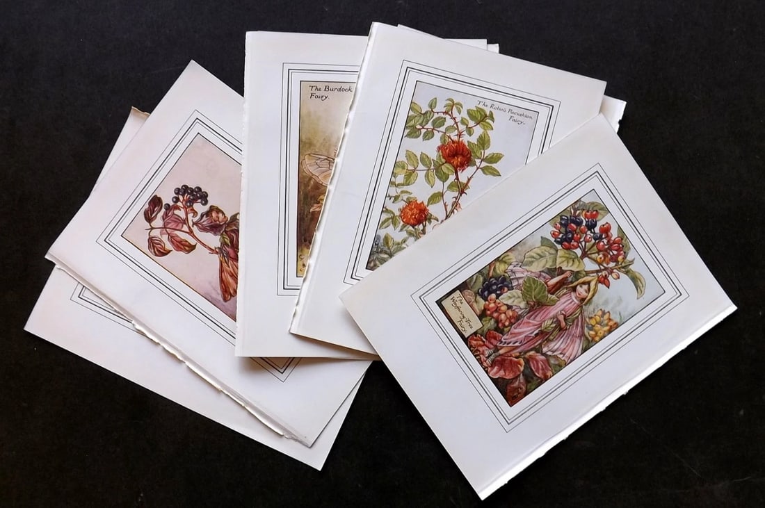Barker, Cicely Mary C1940 Lot of 8 Flower-Fairy Prints. (1 of 3)