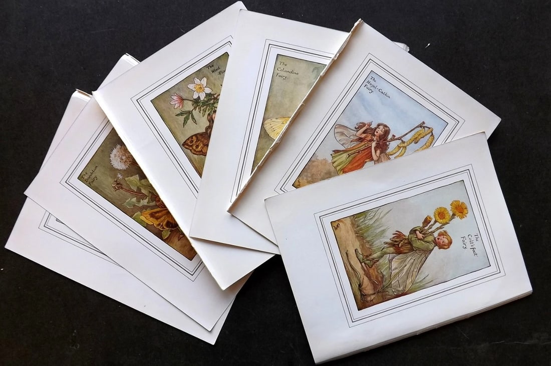 Barker, Cicely Mary C1940 Lot of 8 Flower-Fairy Prints. (1 of 3)