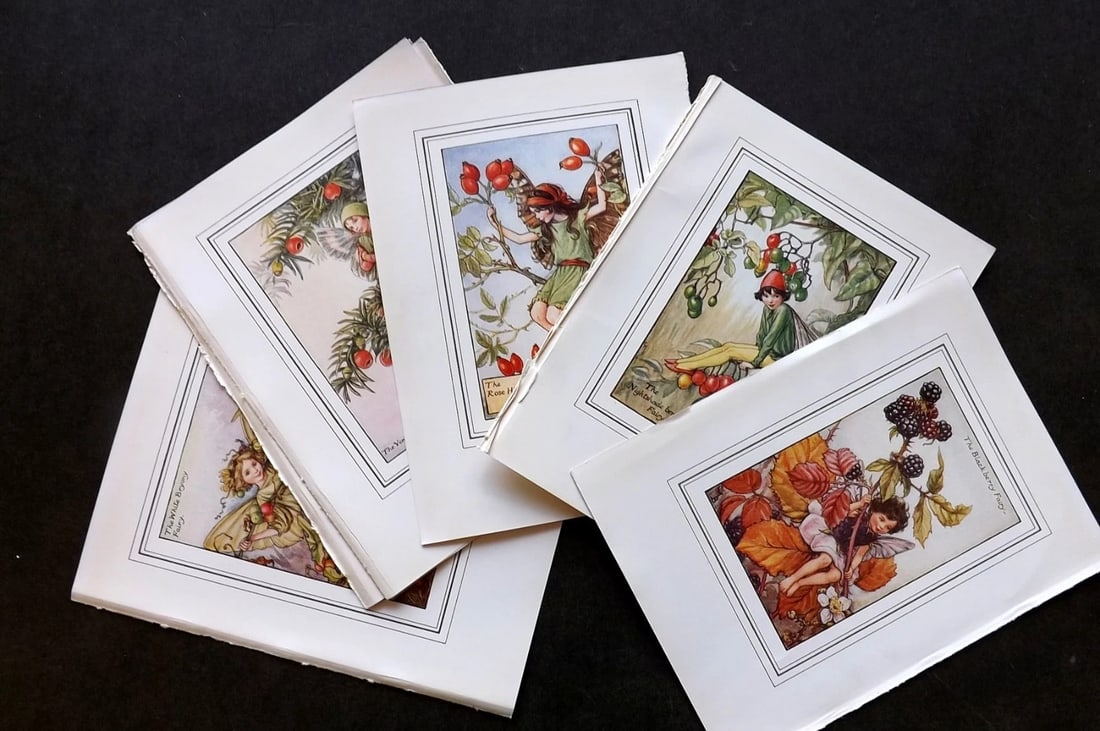 Barker, Cicely Mary C1940 Lot of 8 Flower-Fairy Prints. (1 of 3)