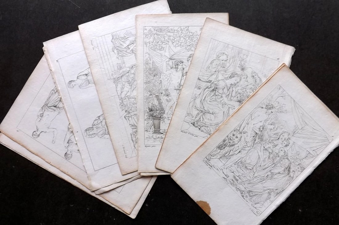 Landon, Charles 1821 Lot of 12 Statue/Sculpture etc Prints from the Louvre (1 of 3)