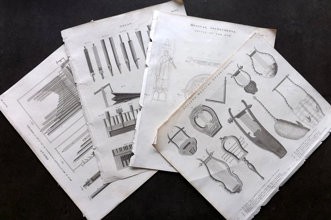 Rees, Abraham 1808 Lot of 5 Antique Music Prints. (1 of 4)