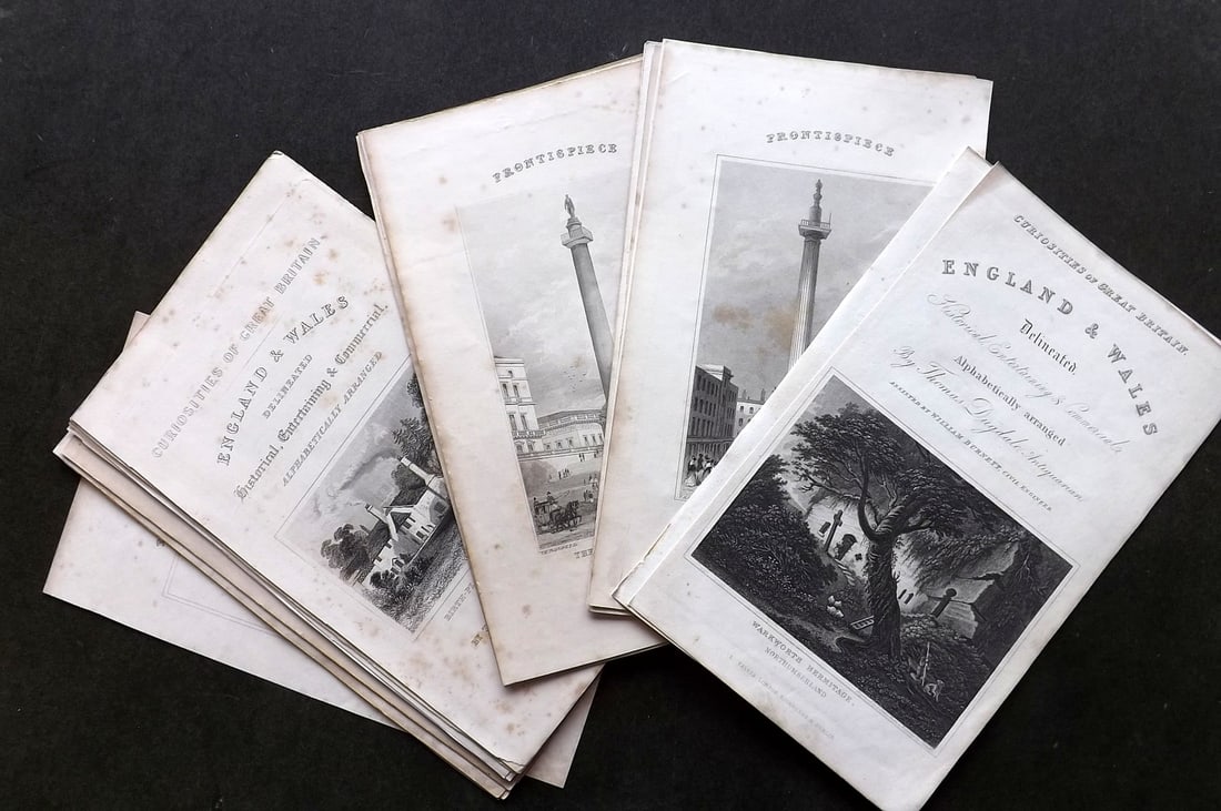 Dugdale, Thomas C1840 Lot of 27 Steel Engraved British Views incl Engraved Titles: Steel Engravings Published C1835-60 London for "Curiosities of Great Britain. England & Wales Delineated..." by Thomas Dugdale. Paper Size: 8.5 x 5.5 inch (22 x 14cm) Occasional toning, good condition