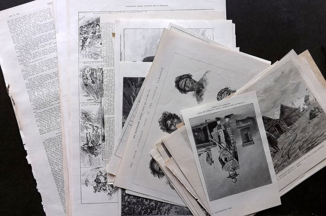 ILN 19th Cent. Lot of 50 Sheets. World Ethnographic, Figure Studies, Views (1 of 11)