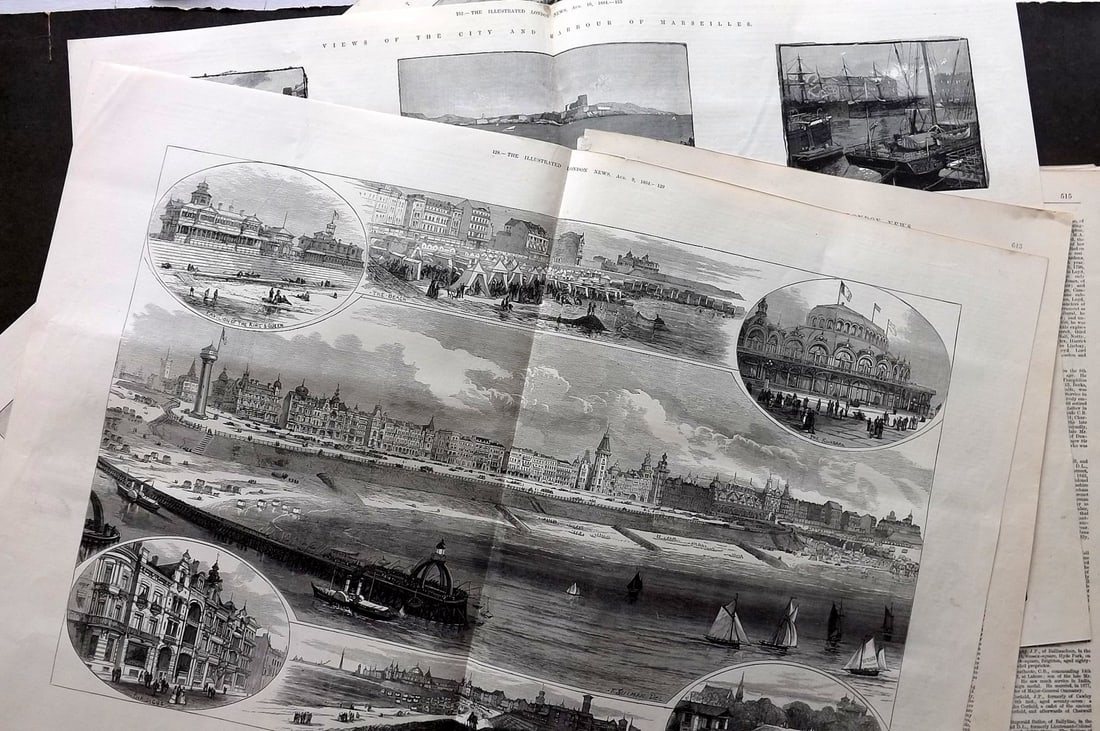 ILN 19th Cent. Lot of 20 LG Sheets. Double Page Views (1 of 11)