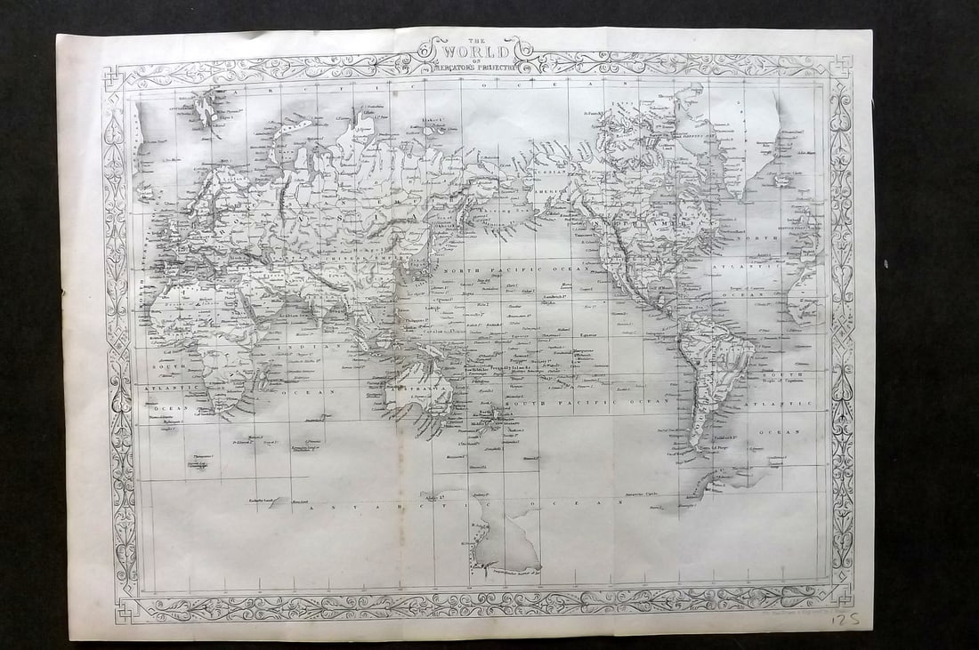 Ainsworth, James 1850's Antique Map. World on Mercator's Projection (1 of 1)