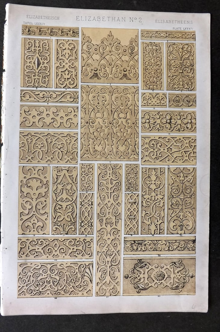 Jones, Owen 1868 Design Print. Elizabethan No. 2 (1 of 1)