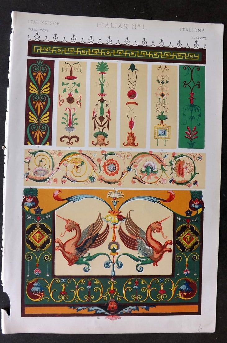 Jones, Owen 1868 Design Print. Italian No. 1 (1 of 1)