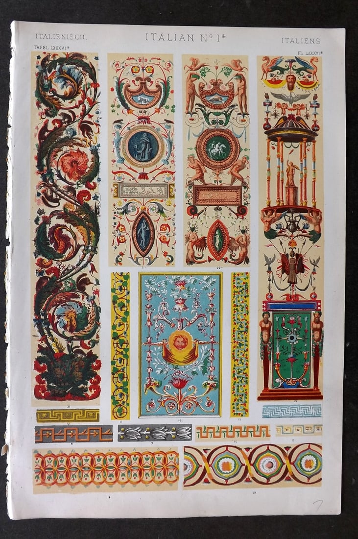 Jones, Owen 1868 Design Print. Italian No. 1* (1 of 1)