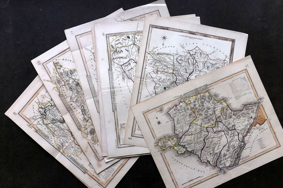 Dugdale & Archer C1840 Lot of 11 Welsh County Maps. Wales (1 of 4)