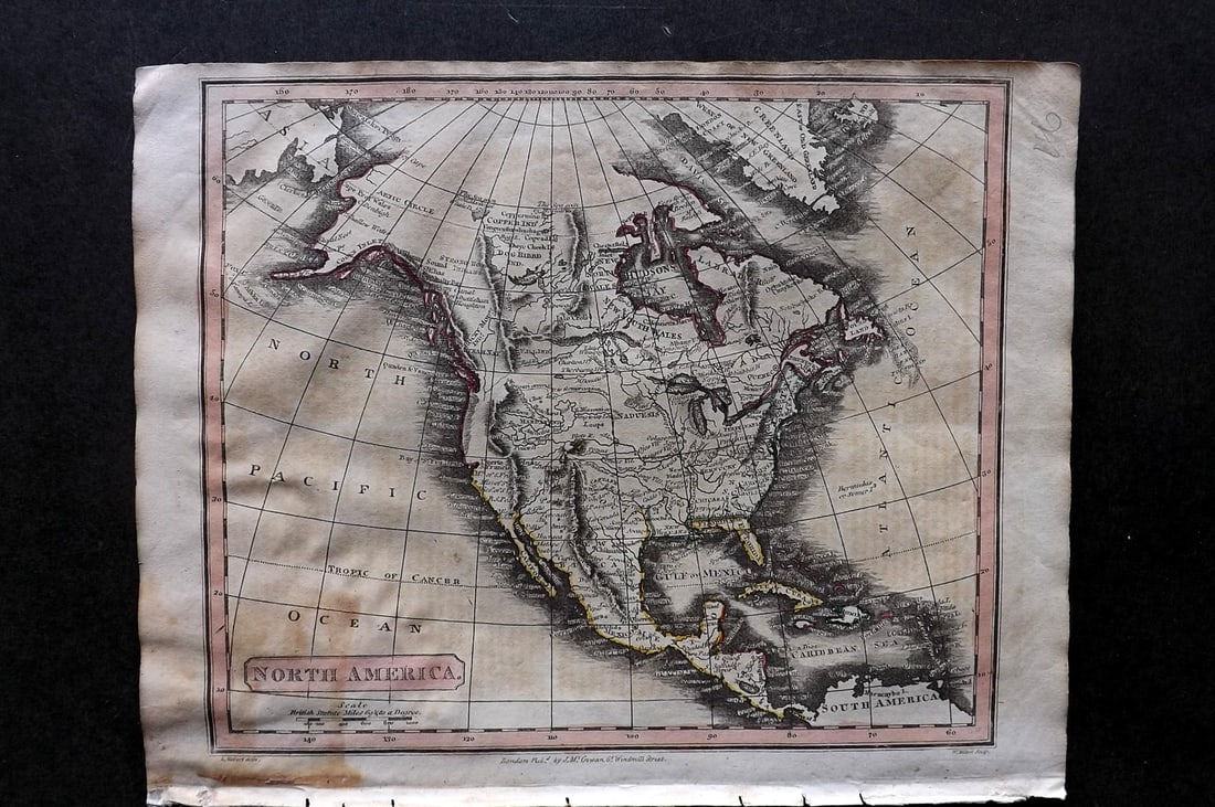 Barclay & Milton C1810 Antique Map. North America (1 of 1)