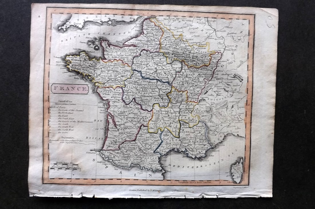 Barclay & Milton C1810 Antique Map. France (1 of 1)