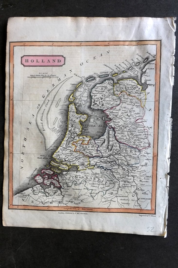 Barclay & Milton C1810 Antique Map. Holland (1 of 1)