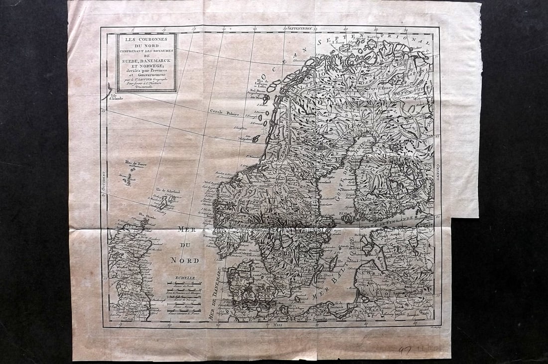 Psalmanazar & Sale C1770 Antique Map. Sweden, Denmark, Norway (1 of 2)