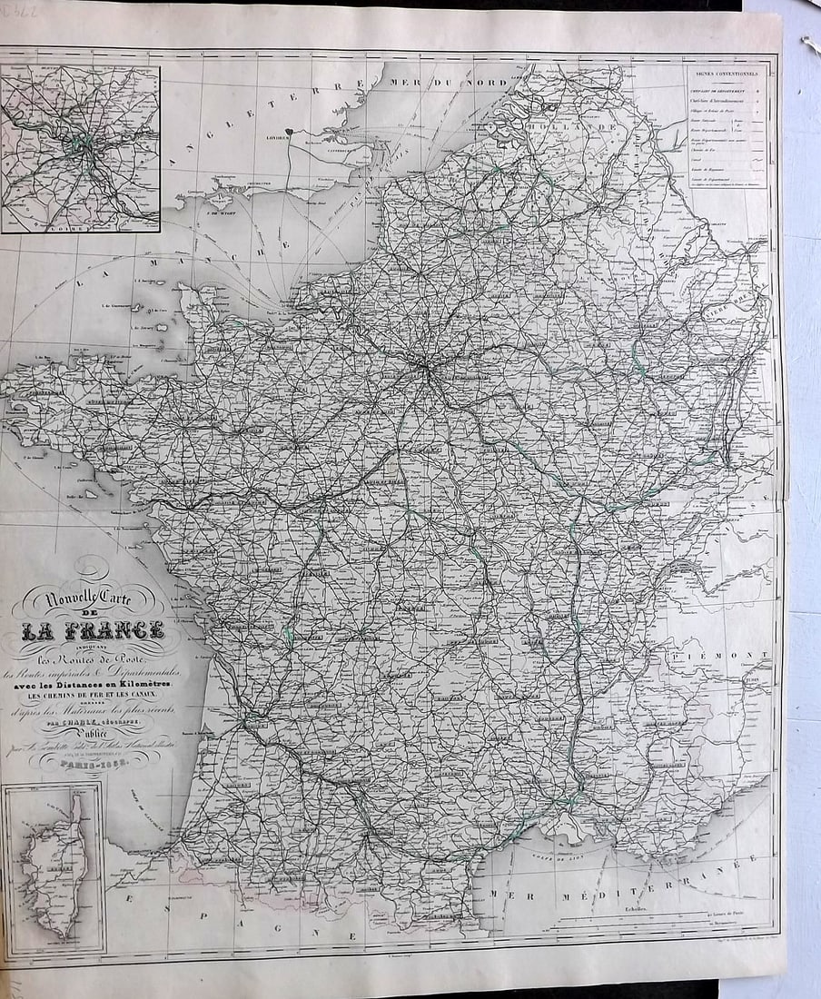 Levasseur, Victor 1852 Large Map. Nouvelle Carte de la France (1 of 2)
