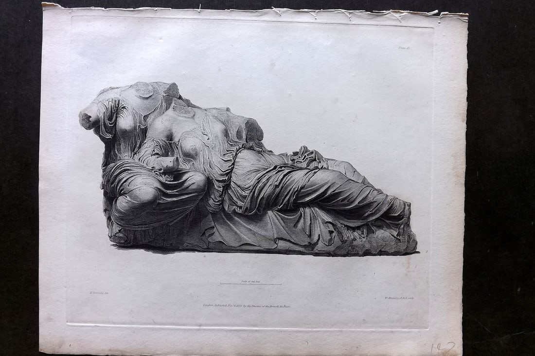 BM Marbles 1828 Folio Greek Stature Print from the Parthenon 11 (1 of 1)